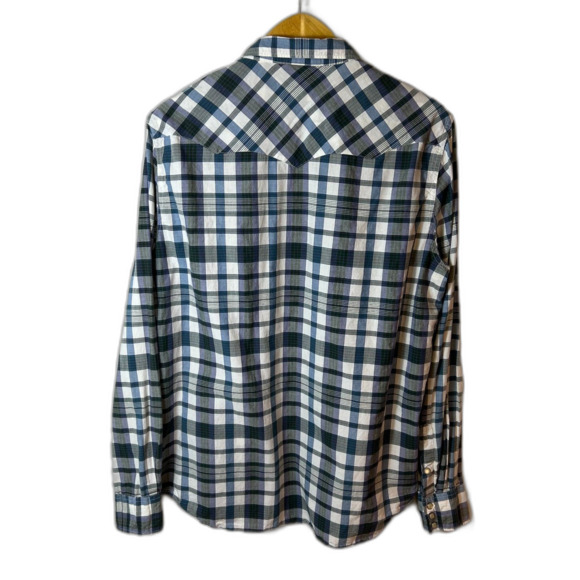 Ralph Lauren Denim & Supply Men's Blue Plaid Pearl Snap Western Style Shirt XL - Picture 8 of 14